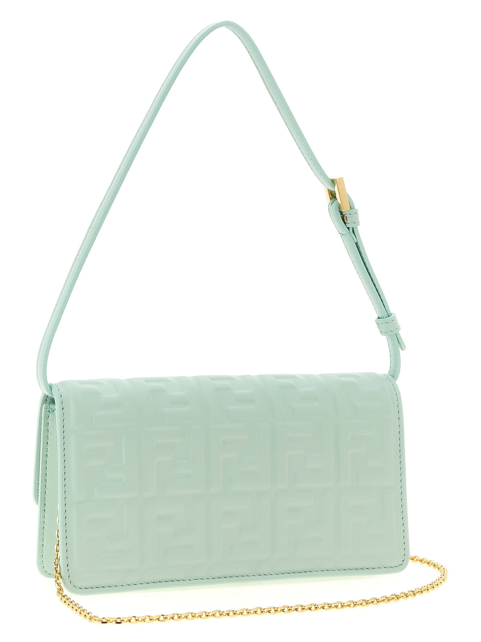 Fendi Baguette Wallet on Chain Green