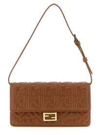 Fendi Baguette Wallet on Chain Brown