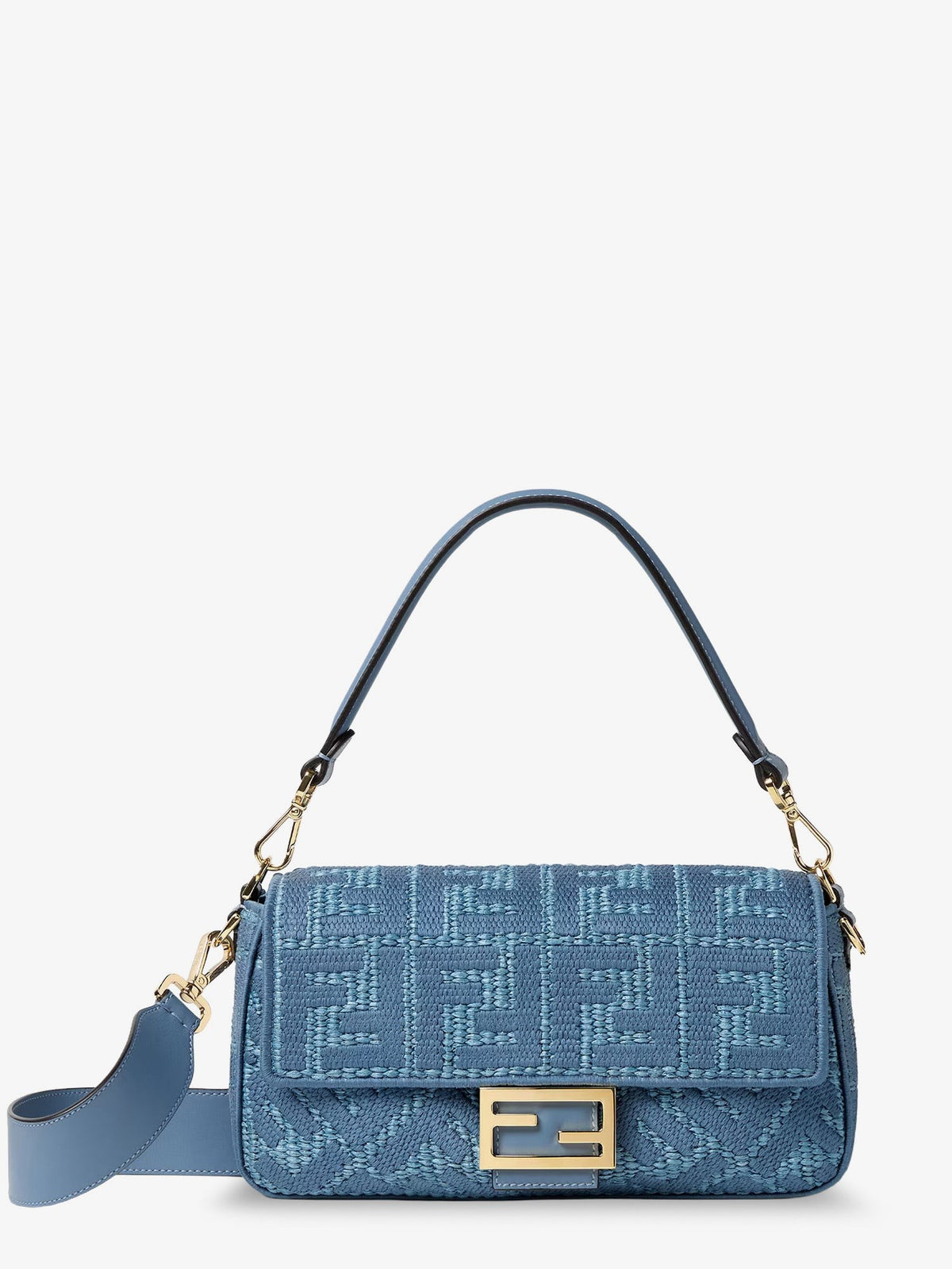 Fendi Women's Baguette® Handbag in Raffia Blue