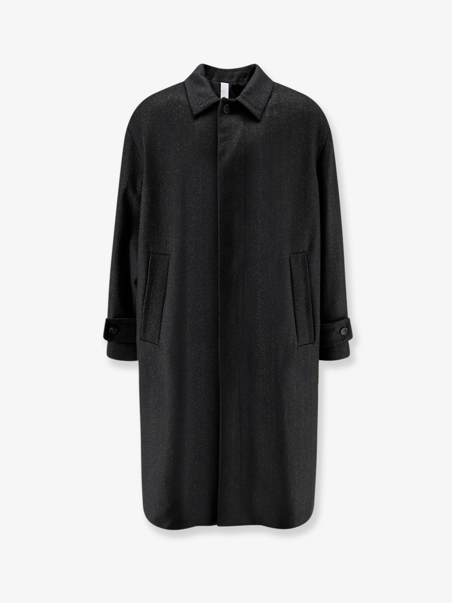Hevò Men's Baia Del Monaco Virgin Wool Blend Coat Black
