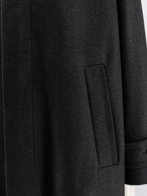 Hevò Men's Baia Del Monaco Virgin Wool Blend Coat Black