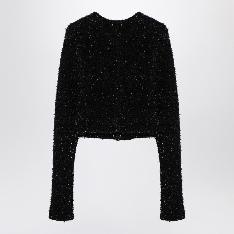 Balenciaga - Balenciaga Black cotton blend tweed cropped cardigan - Women’s Knitwear
