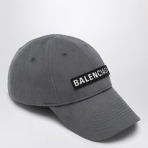 Balenciaga - Balenciaga Grey cotton Patch baseball cap - Scarves Hats &amp; Gloves