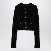 Balenciaga - Balenciaga Black cotton blend tweed cropped cardigan - Women’s Knitwear