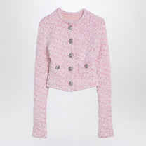 Balenciaga - Balenciaga Pink cotton blend tweed cropped cardigan - Women’s Knitwear