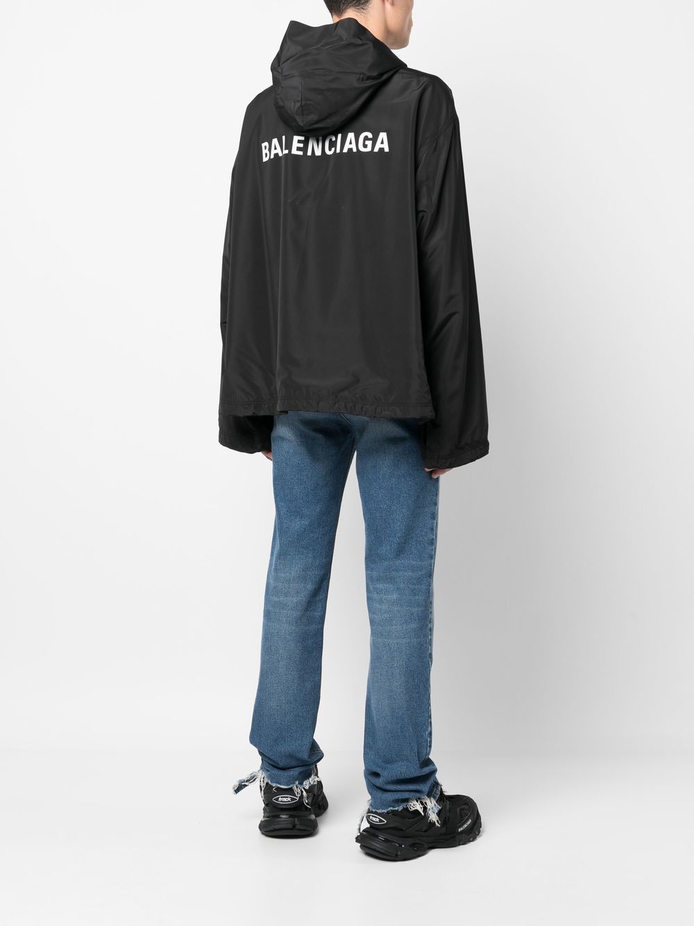 Balenciaga - Balenciaga logo-print Hooded Windbreaker - Jackets