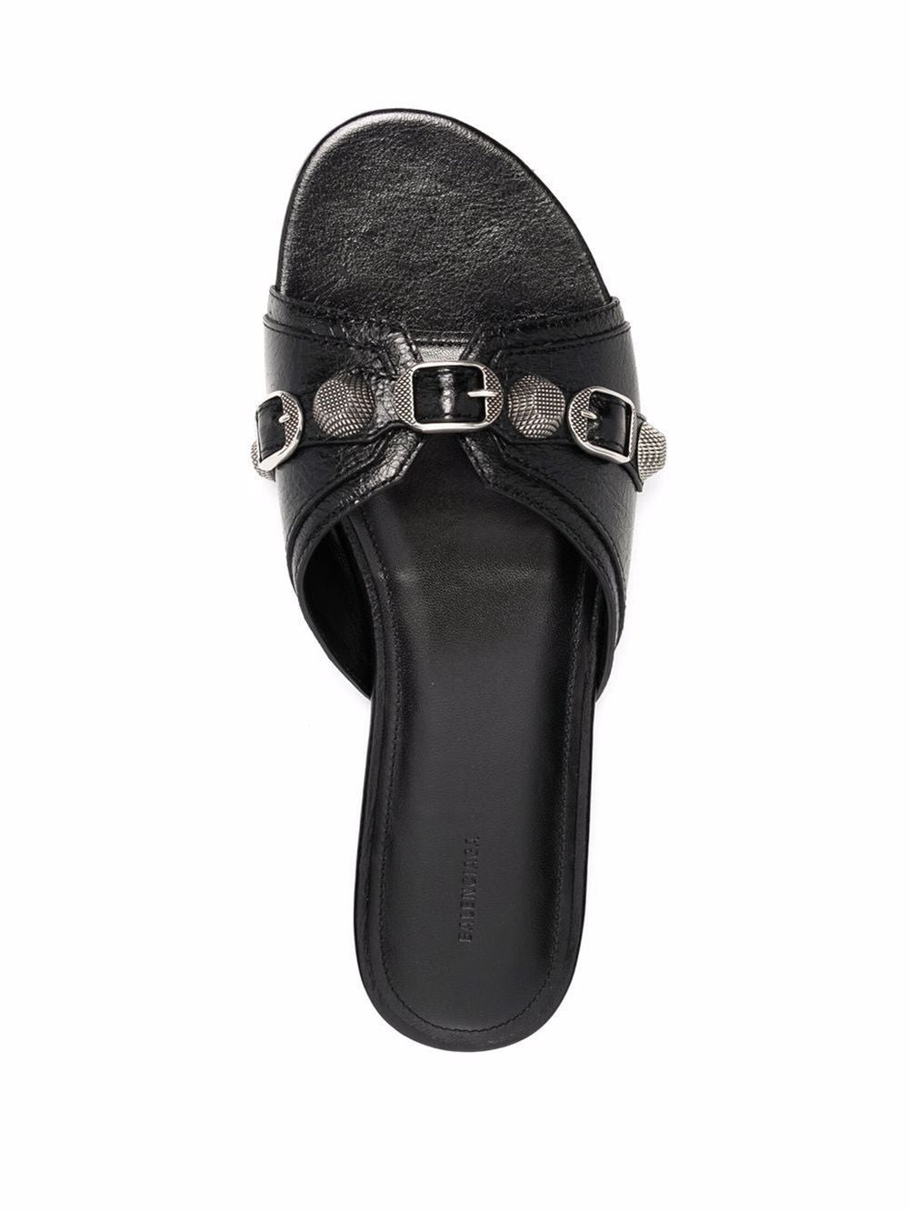 Balenciaga - Balenciaga Cagole leather sandals - Sandals