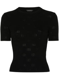 Balenciaga - Balenciaga Perforated BB T-shirt - Women’s Knitwear