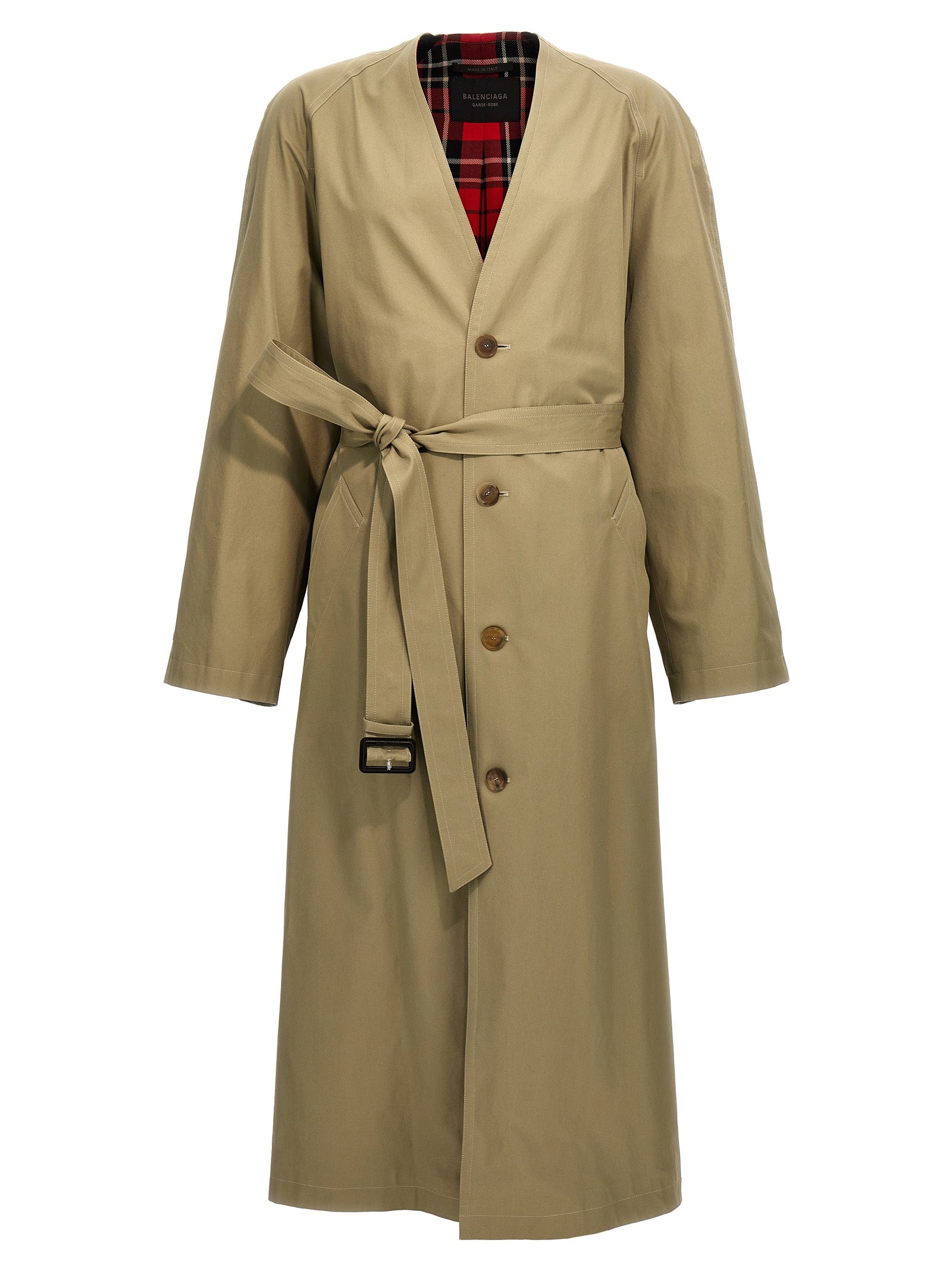 BALENCIAGA - BALENCIAGA - Check lining oversize trench coat - Women’s Outerwear
