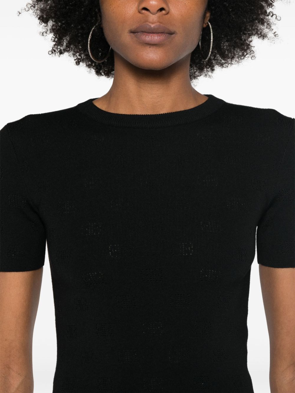 Balenciaga - Balenciaga Perforated BB T-shirt - Women’s Knitwear