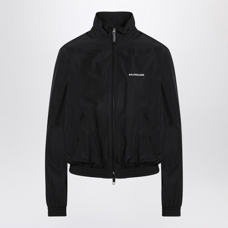 Balenciaga - Balenciaga Black bomber jacket with zip and logo - Jackets