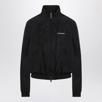 Balenciaga - Balenciaga Black bomber jacket with zip and logo - Jackets