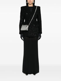 Balenciaga - Balenciaga Hourglass tweed-texture padded-shoulder wool-blend blazer - Jackets