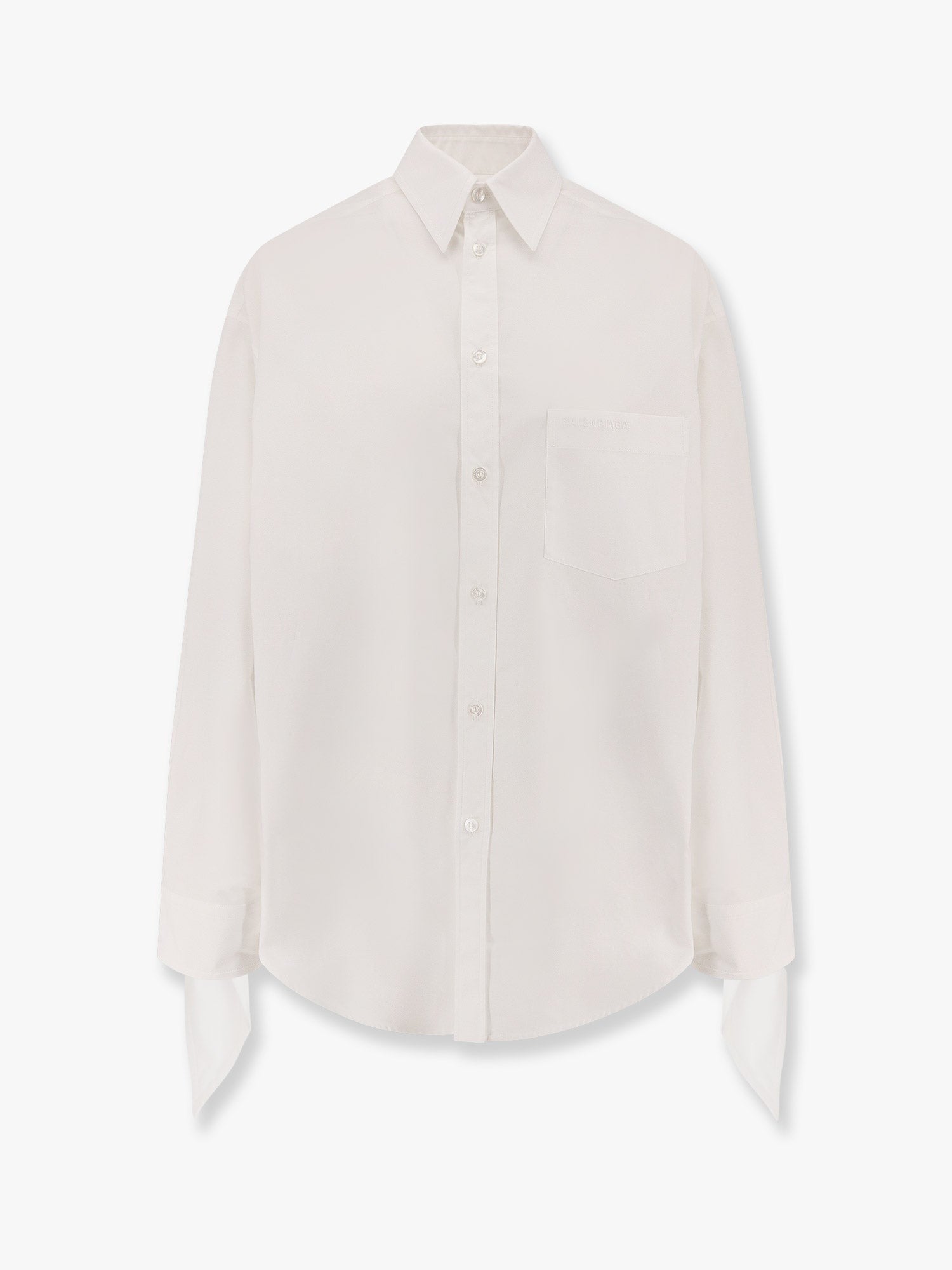 Balenciaga - Balenciaga Oversize Cotton Shirt With Knotted Details - Women’s Tops