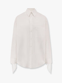 Balenciaga - Balenciaga Oversize Cotton Shirt With Knotted Details - Women’s Tops