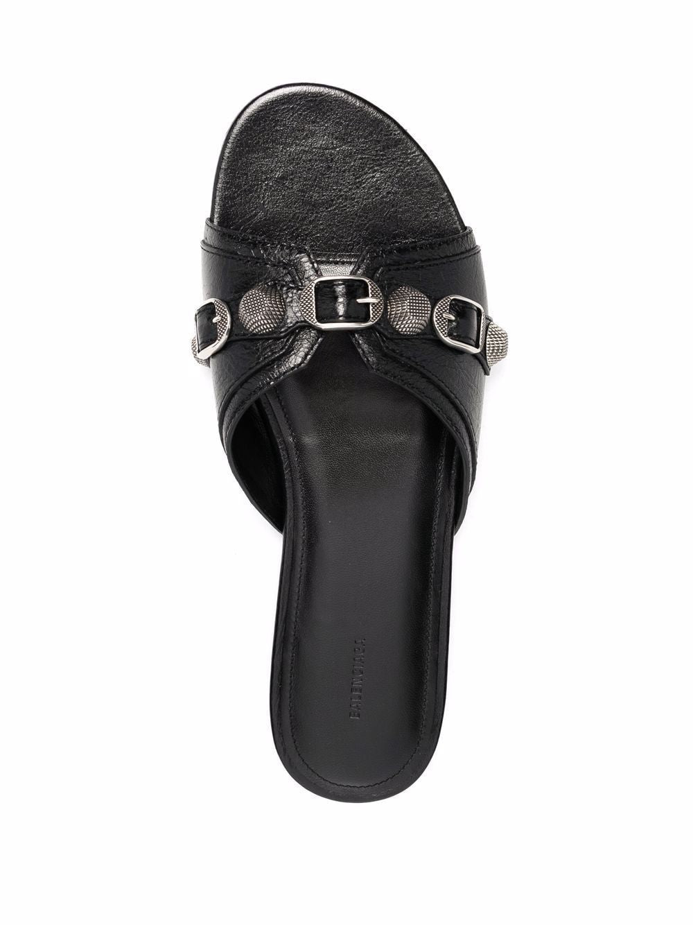 Balenciaga - Balenciaga Cagole leather sandals - Sandals