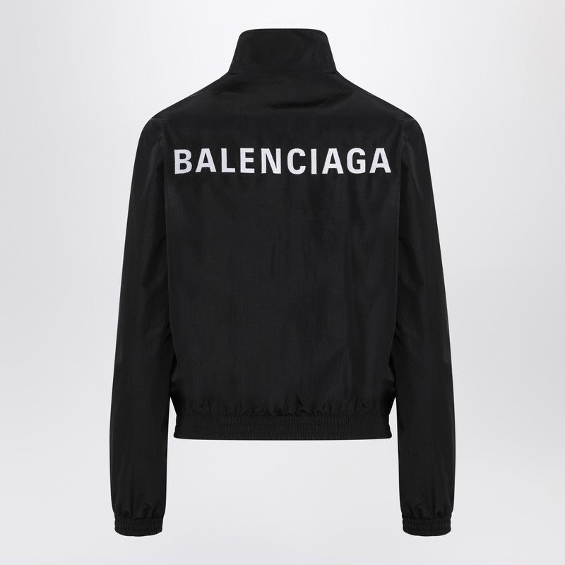 Balenciaga - Balenciaga Black bomber jacket with zip and logo - Jackets