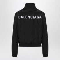 Balenciaga - Balenciaga Black bomber jacket with zip and logo - Jackets