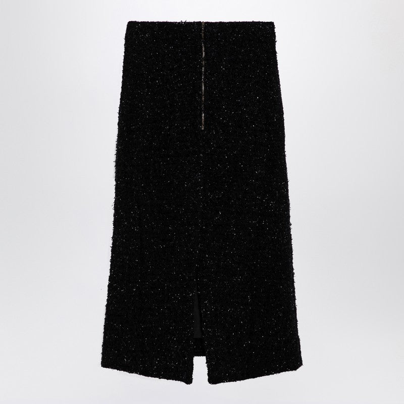 Balenciaga - Balenciaga Black tweed midi skirt - Skirts