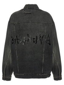 BALENCIAGA - BALENCIAGA - Denim jacket with used effect - Women’s Outerwear