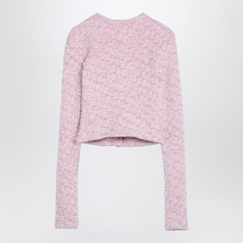 Balenciaga - Balenciaga Pink cotton blend tweed cropped cardigan - Women’s Knitwear