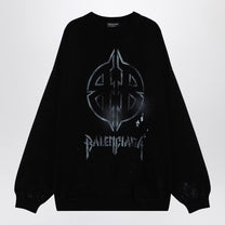 Balenciaga - Balenciaga Black cotton blend jumper with print - Topwear