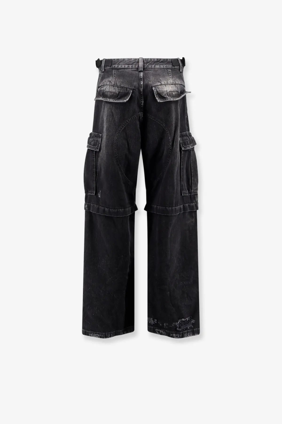 Balenciaga Men's Cargo Black Denim Trousers Black, view 4