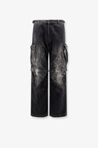 Balenciaga Men's Cargo Black Denim Trousers Black