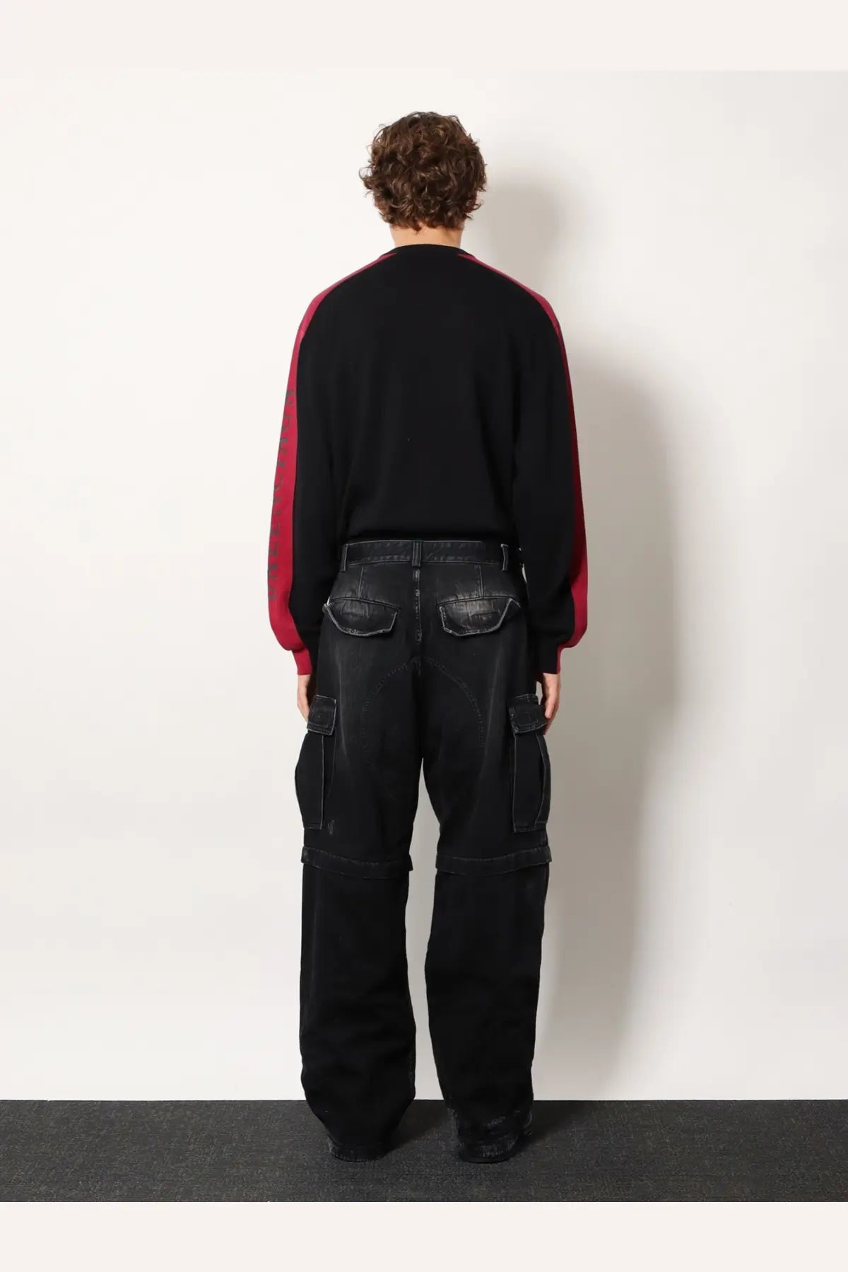 Balenciaga Men's Cargo Black Denim Trousers Black, view 3