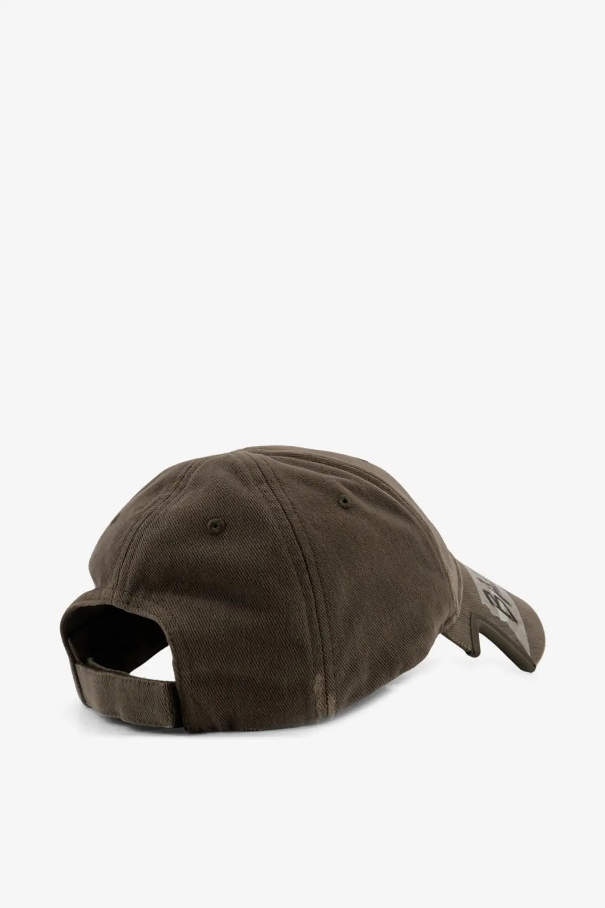 Balenciaga men’s cotton baseball cap in olive green with a subtle logo on the side