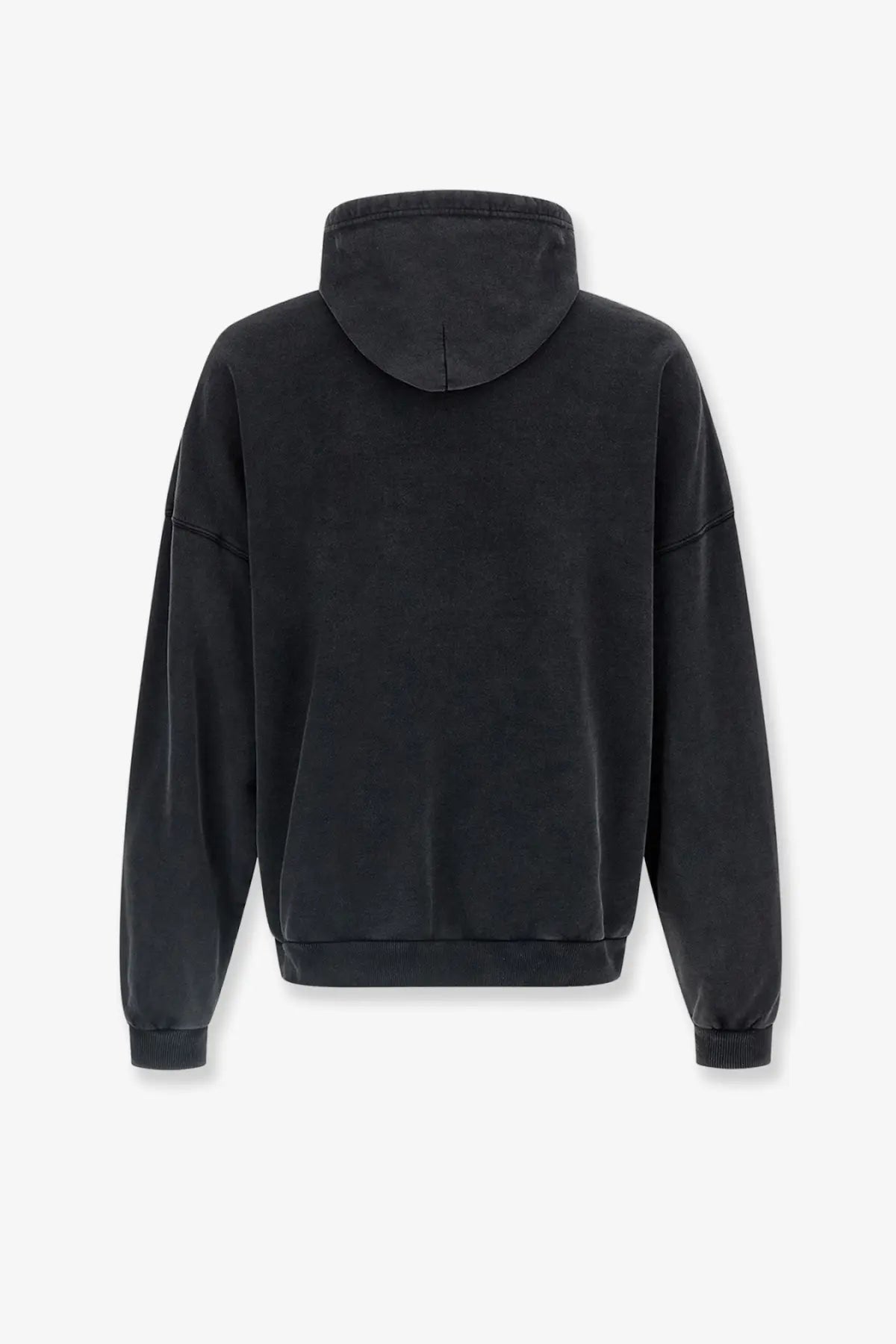Balenciaga men’s black cotton oversized hoodie with relaxed fit and ribbed cuffs