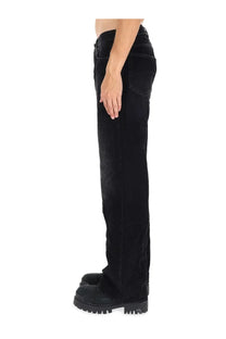 Balenciaga men’s black denim jeans with straight-leg cut and subtle fading details in deconstructed style