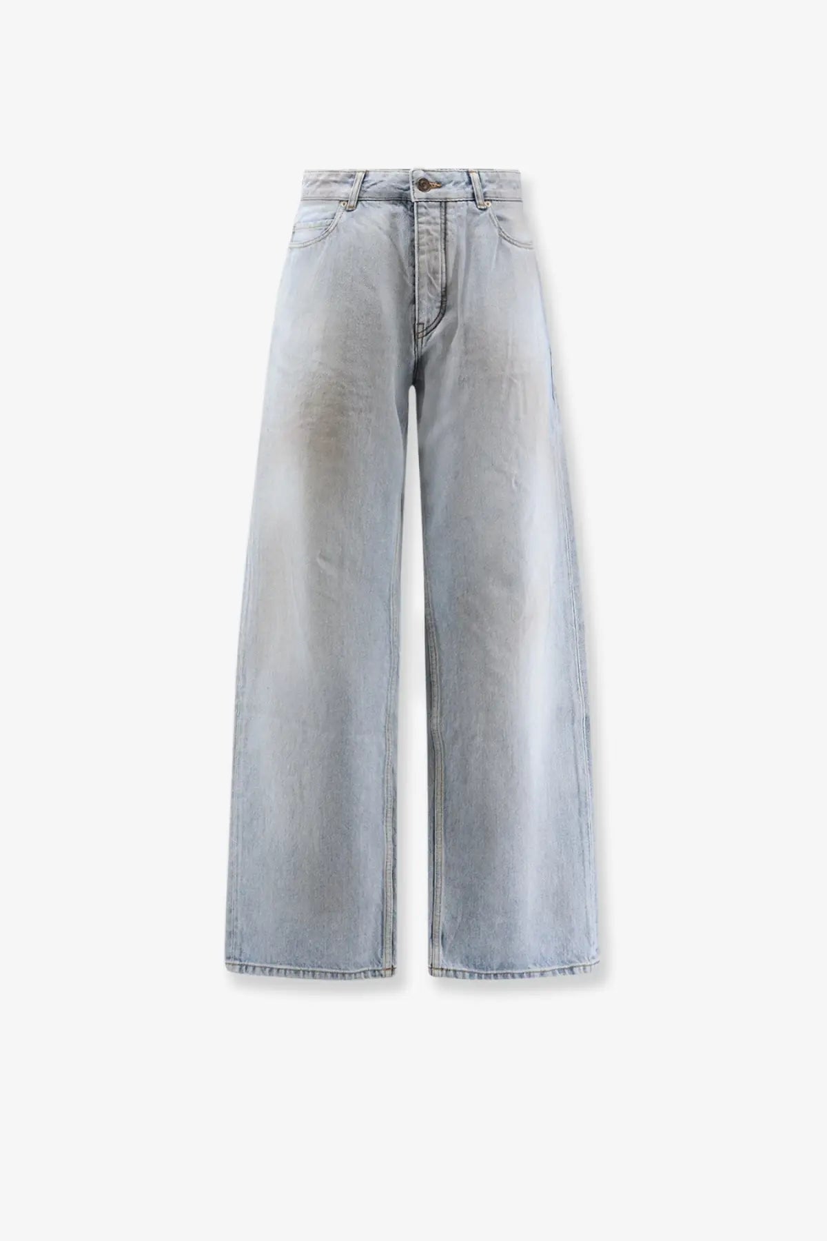 Balenciaga Men's Distressed Jeans Blue