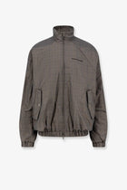 Balenciaga Men's Madras Nylon Jacket Grey