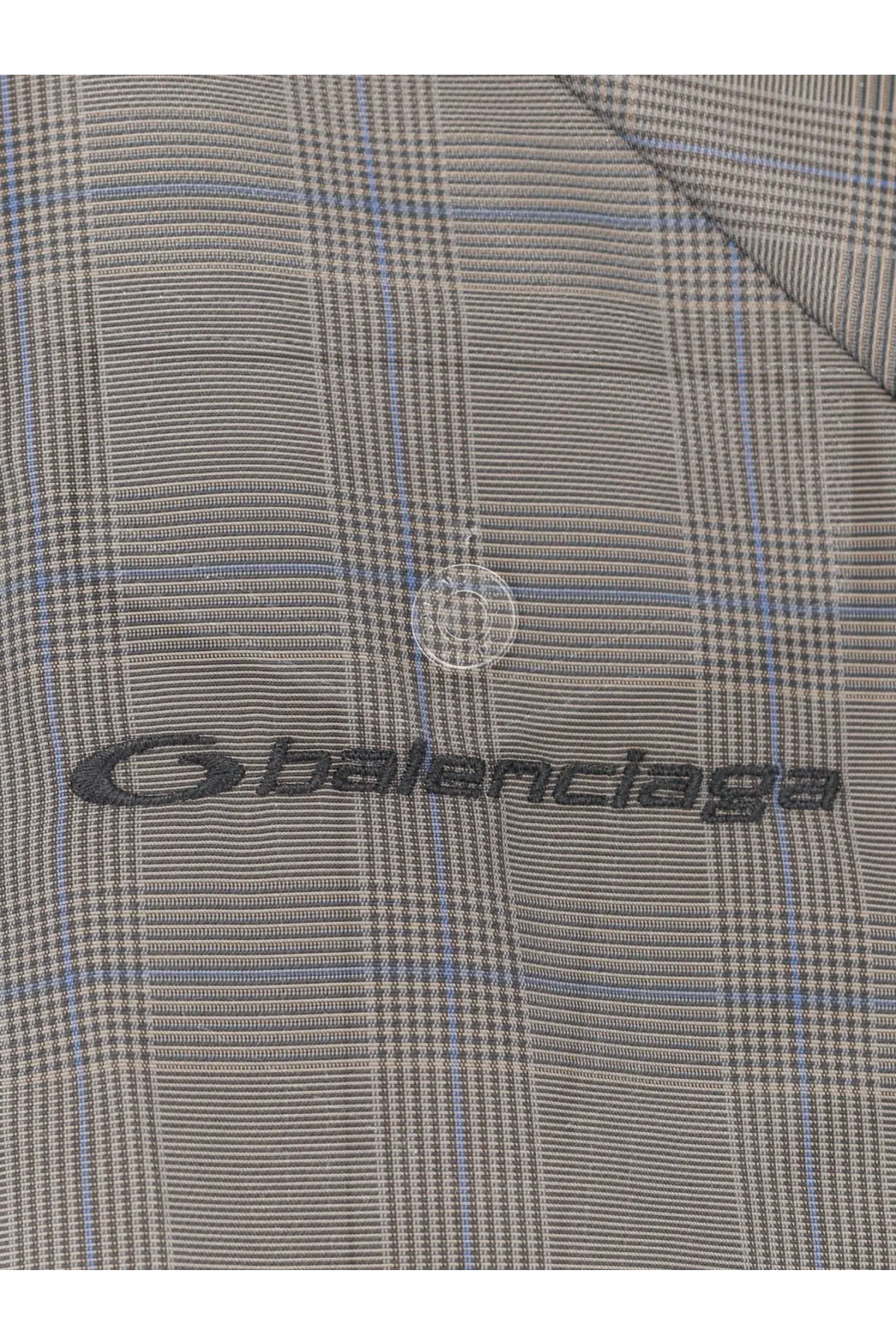 Balenciaga Men's Madras Nylon Jacket Grey, view 5