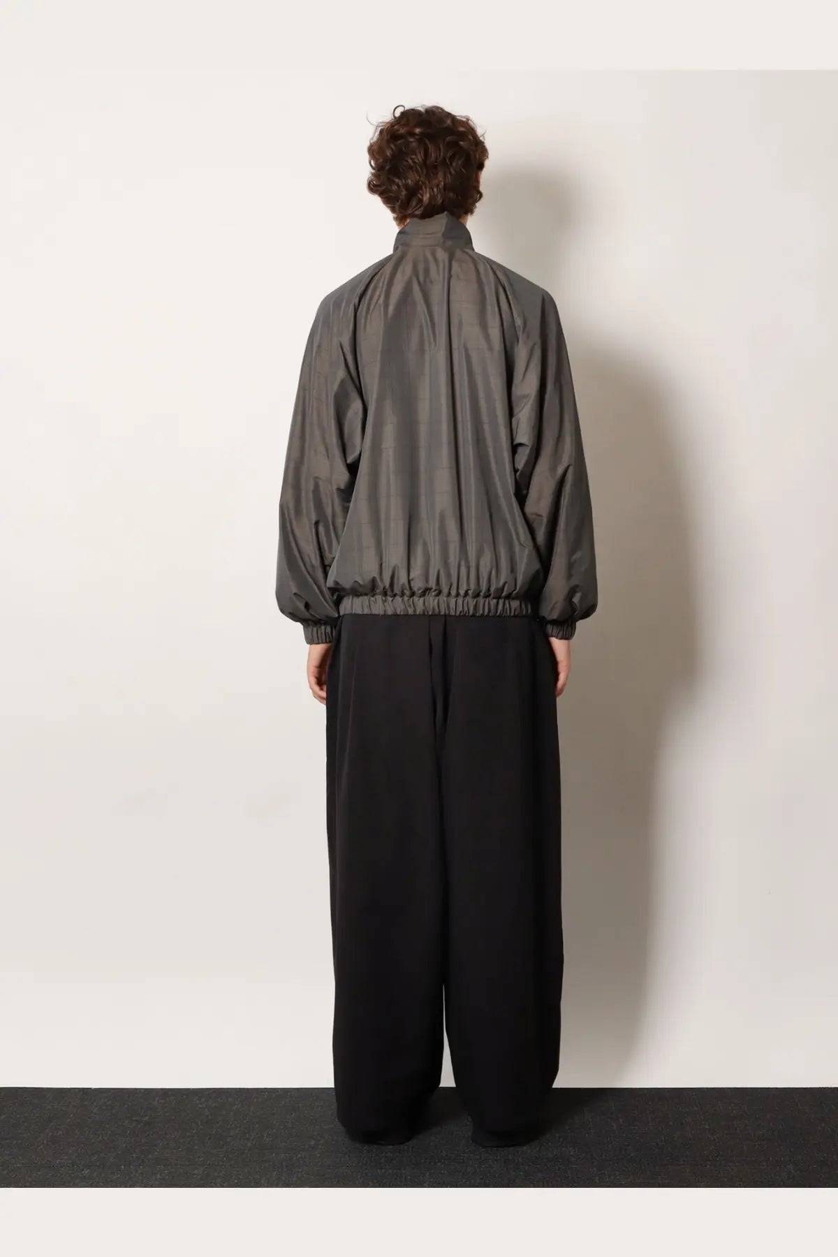 Balenciaga Men's Madras Nylon Jacket Grey, view 3