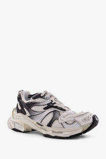 Balenciaga men’s white and black triple s sneaker with mesh rubber and translucent plastic details