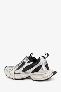 Balenciaga men’s mesh and nylon sneakers 3xl black with silver and black triple s chunky textured sole