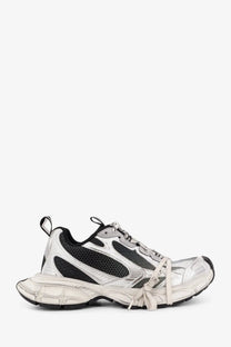 Balenciaga men’s mesh and nylon sneakers 3xl black with silver and black triple s sneaker featuring chunky textured sole