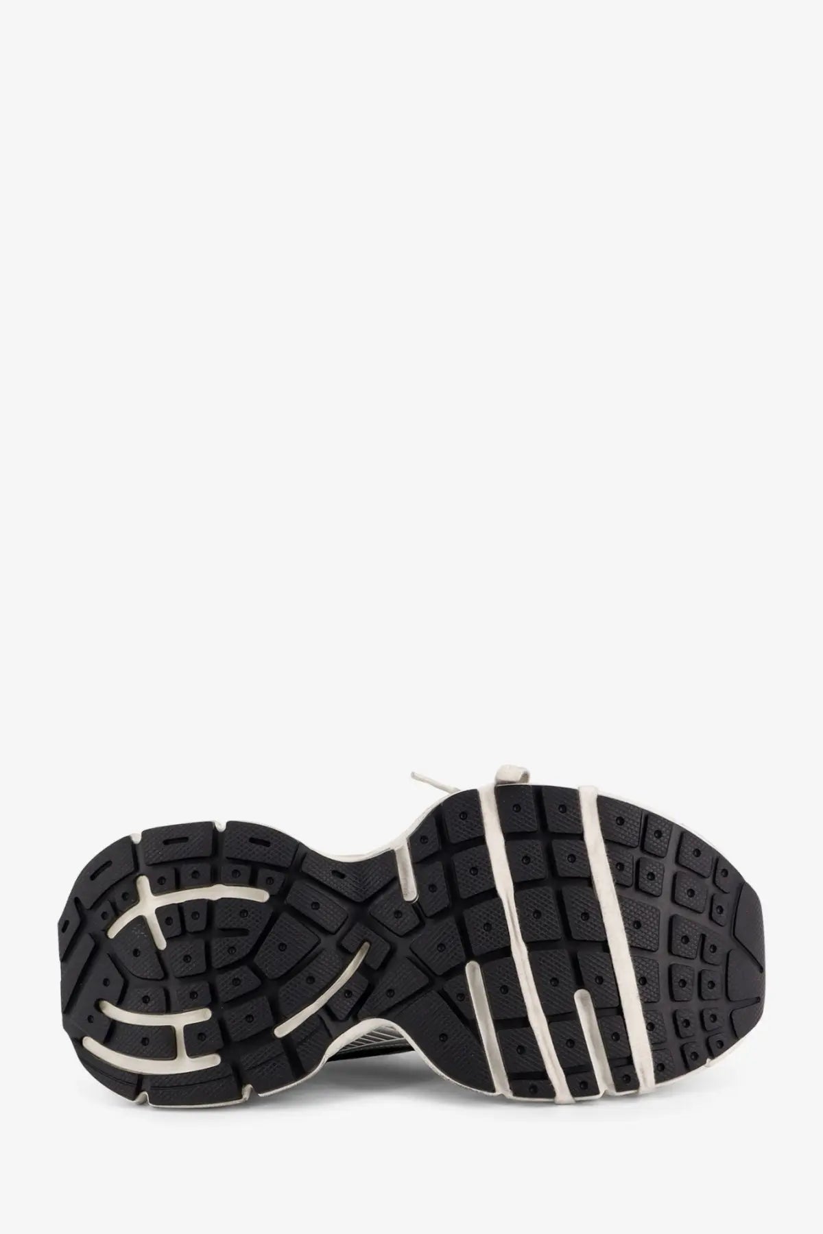 Balenciaga men’s mesh and nylon sneakers 3xl black with black and white sole featuring textured grippy tread pattern
