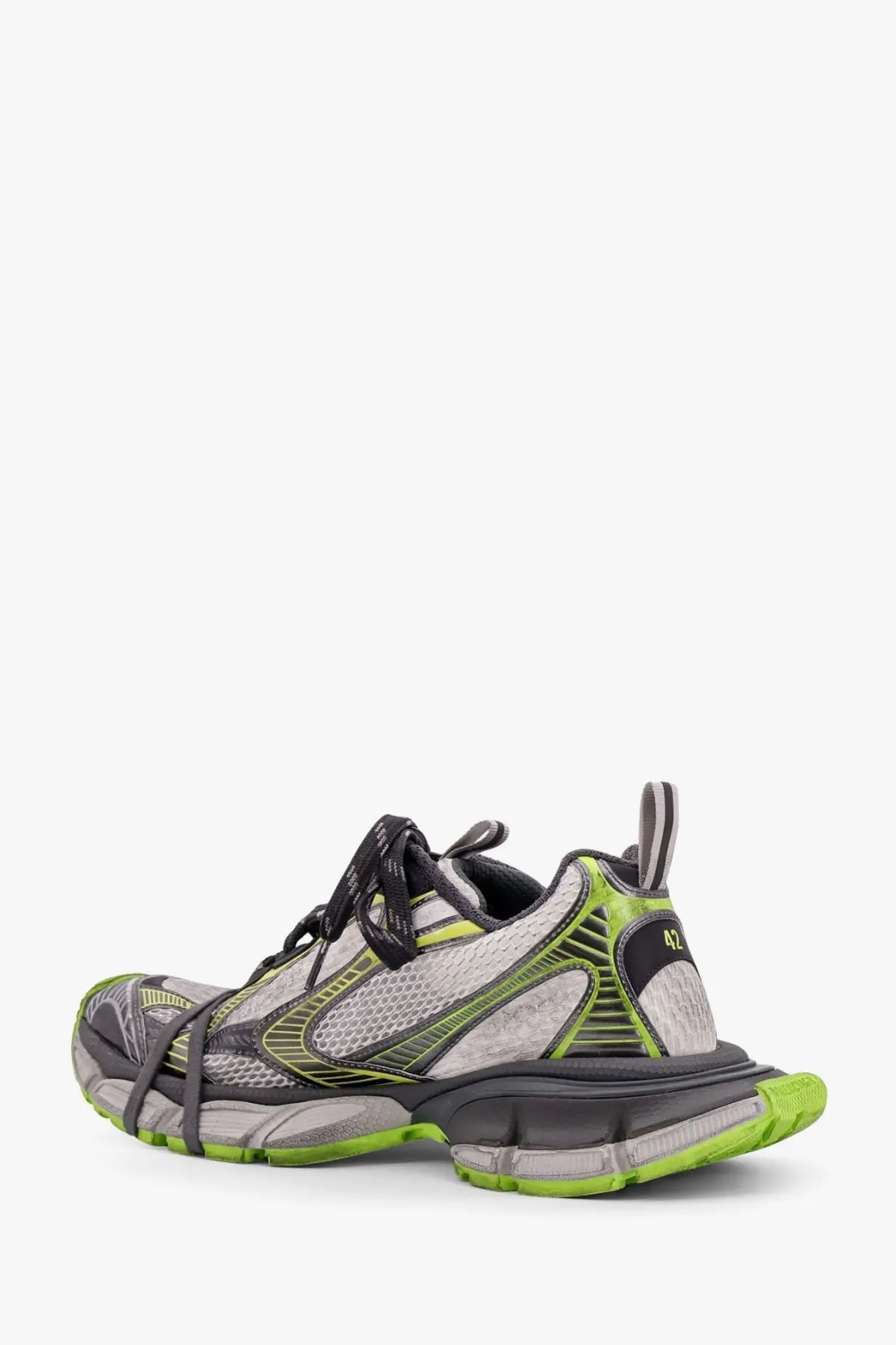 Balenciaga Men's Mesh and Polyurethane Sneakers Grey, view 4