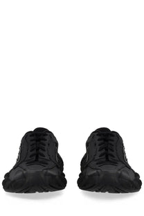 Balenciaga men’s monday shoe sneaker black with chunky design textured rubber upper and bold white laces