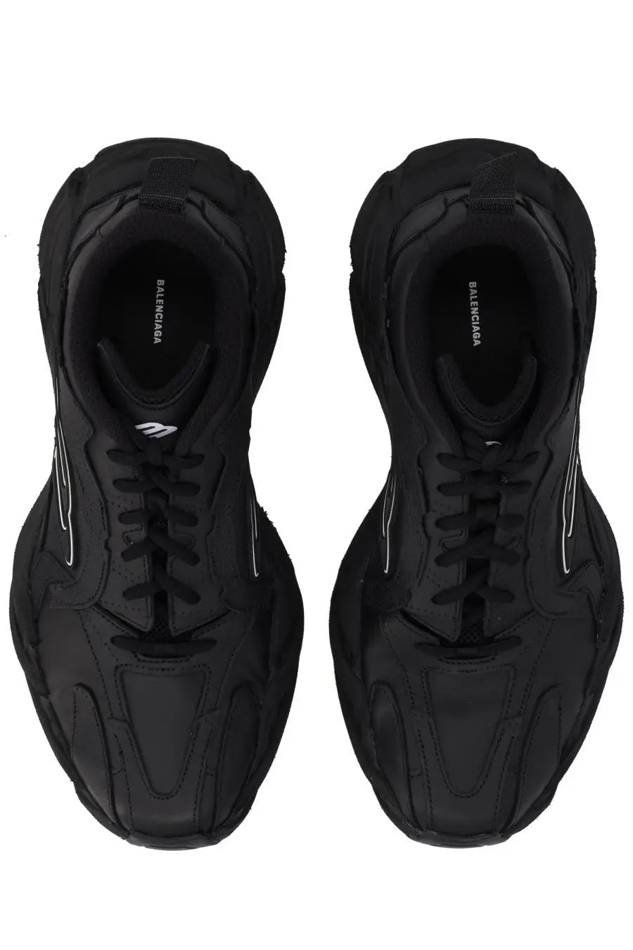 Balenciaga men’s Monday shoe sneaker black black triple s sneakers with chunky sculpted design and white stitching accents