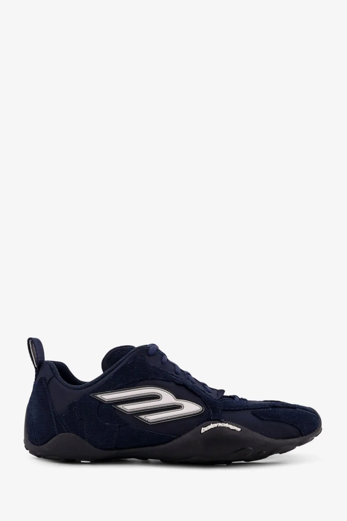 Balenciaga men’s monday ultra sneakers blue with dark navy breathable mesh upper and silver logo accents in sleek design