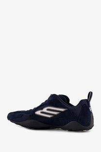 Balenciaga men’s monday ultra sneaker in navy blue suede with a white logo on the side