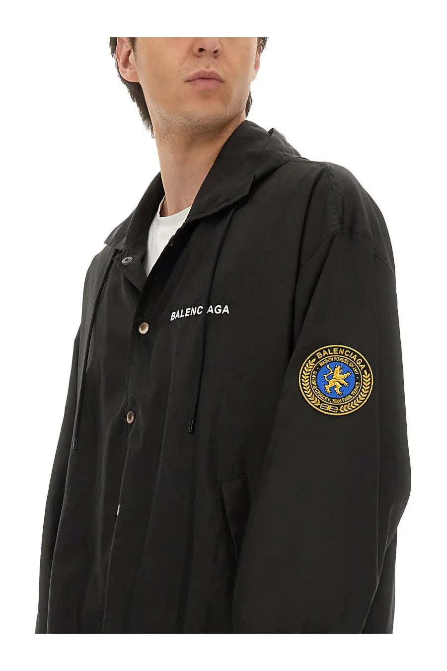 Balenciaga Men's Oversized Windbreaker Black, view 4