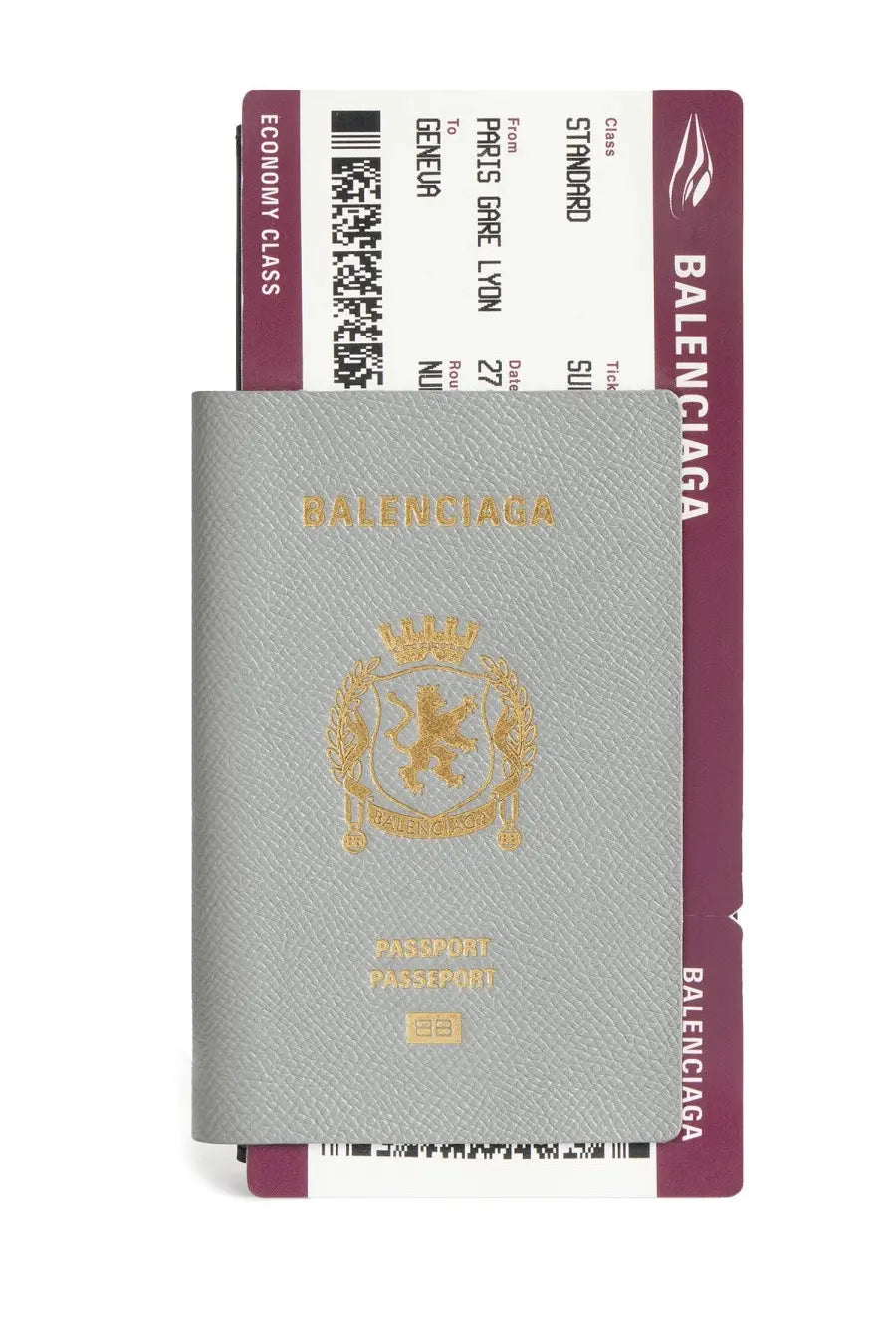 Balenciaga Men's Passport Wallet Grey