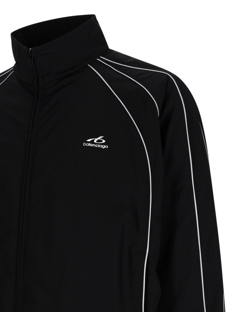Balenciaga Men's Poplin Cotton Tracksuit Jacket Black, view 3