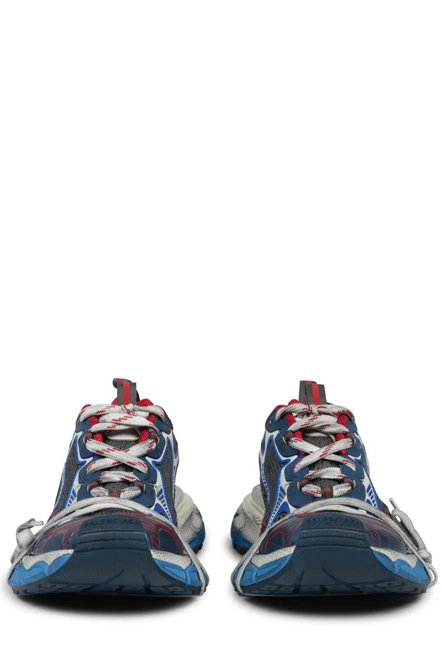 Balenciaga men’s sneaker 3XL multicolor blue and red patterned triple s sneaker with chunky layered design