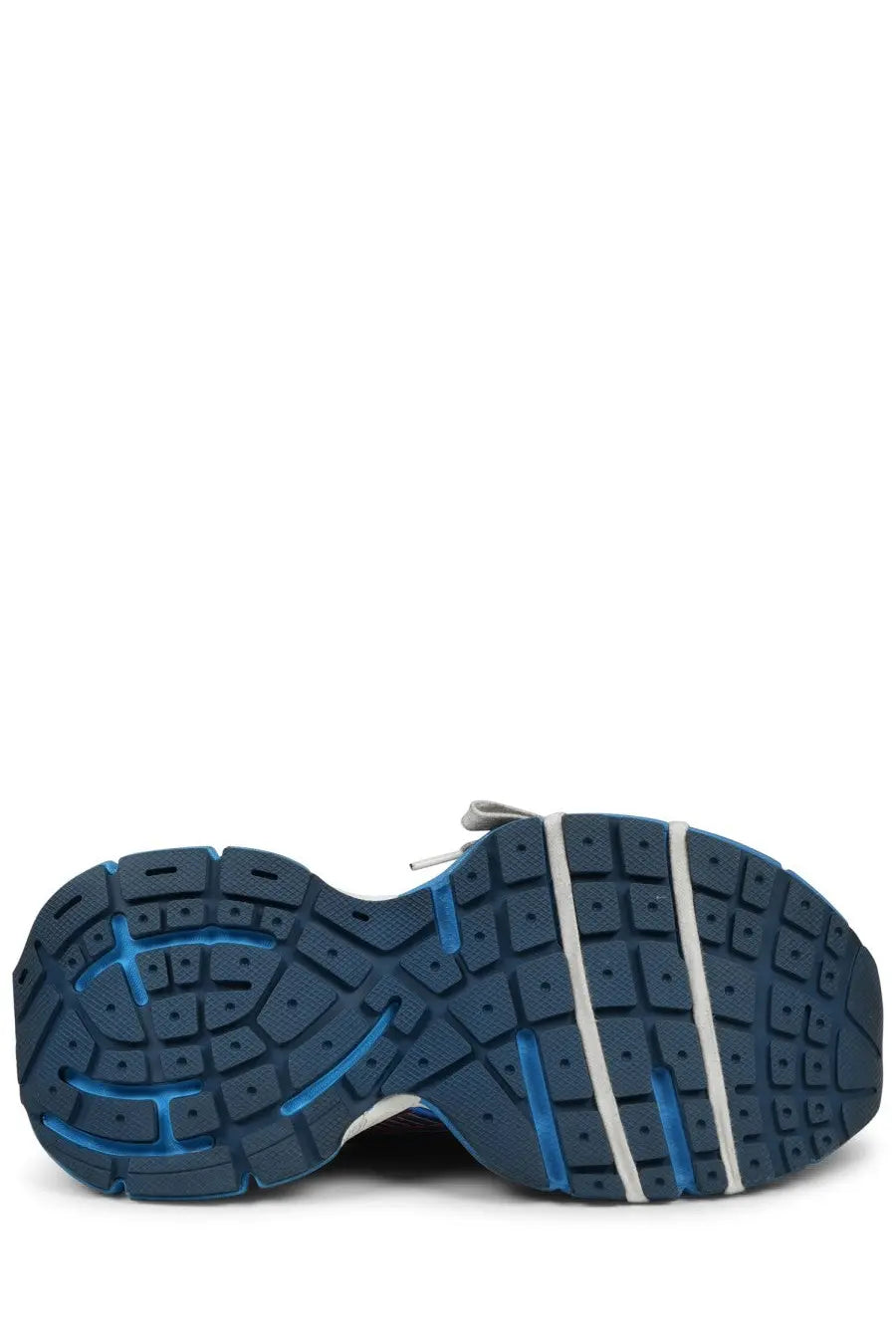 Balenciaga men’s sneaker 3xl multicolor showing blue and white rubber sole with textured tread pattern